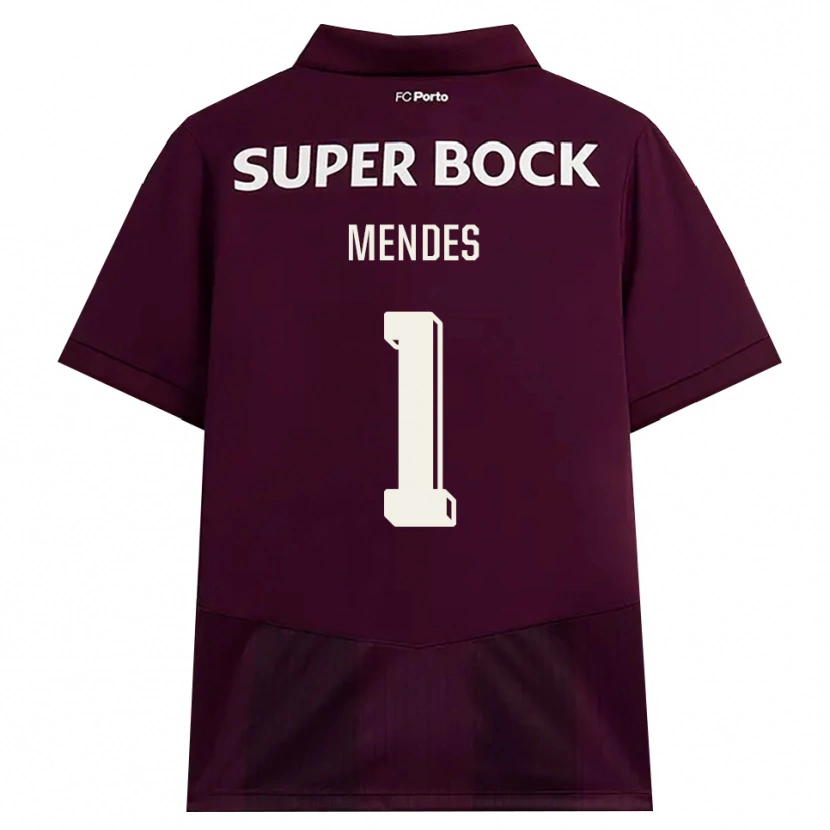 Danxen Kinder Francisco Mendes #1 Burgund Weiß Auswärtstrikot Trikot 2026/27 T-Shirt Schweiz