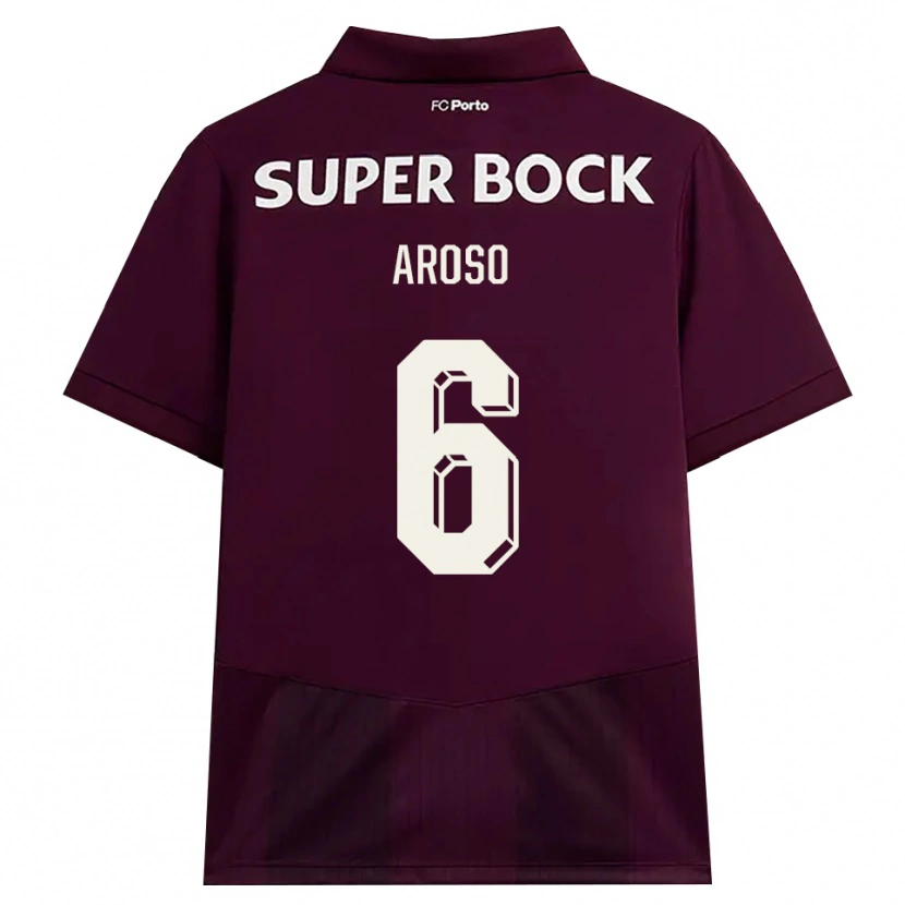 Danxen Kinder Carolina Aroso #6 Burgund Weiß Auswärtstrikot Trikot 2026/27 T-Shirt Schweiz