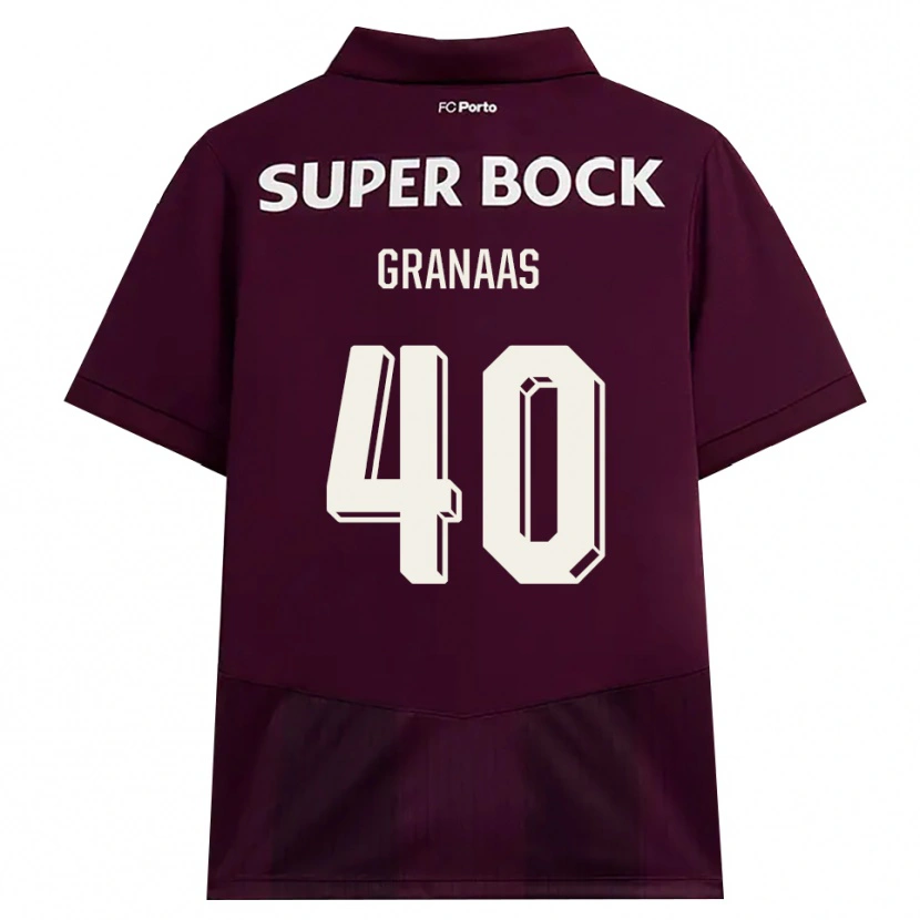 Danxen Kinder Eirik Granaas #40 Burgund Weiß Auswärtstrikot Trikot 2026/27 T-Shirt Schweiz
