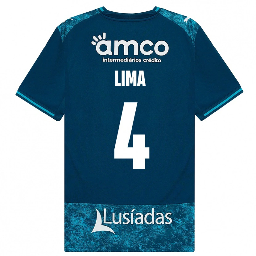 Danxen Kinder Guilherme Lima #4 Dunkelschiefergrau Mitteltuerkis Auswärtstrikot Trikot 2026/27 T-Shirt Schweiz