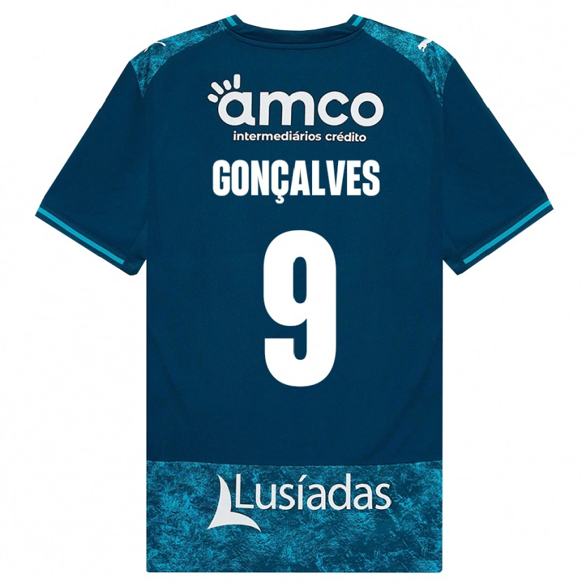 Danxen Kinder João Gonçalves #9 Dunkelschiefergrau Mitteltuerkis Auswärtstrikot Trikot 2026/27 T-Shirt Schweiz