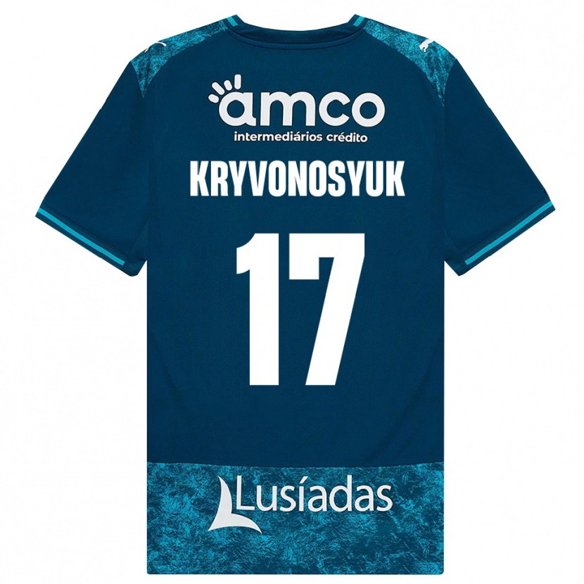 Danxen Kinder Leonardo Kryvonosyuk #17 Dunkelschiefergrau Mitteltuerkis Auswärtstrikot Trikot 2026/27 T-Shirt Schweiz