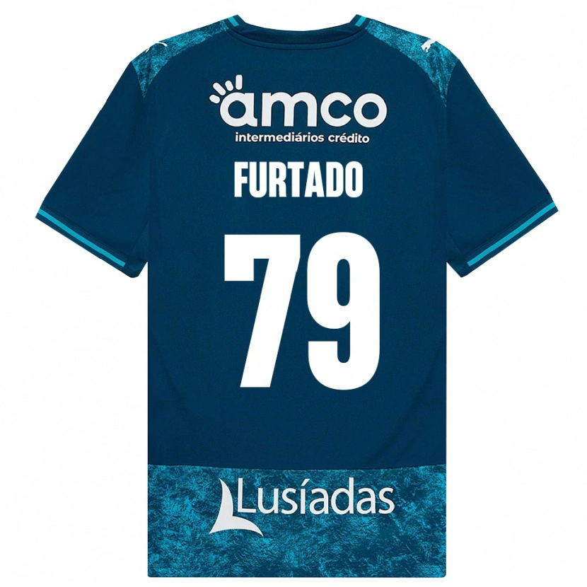 Danxen Kinder Rúben Furtado #79 Dunkelschiefergrau Mitteltuerkis Auswärtstrikot Trikot 2026/27 T-Shirt Schweiz