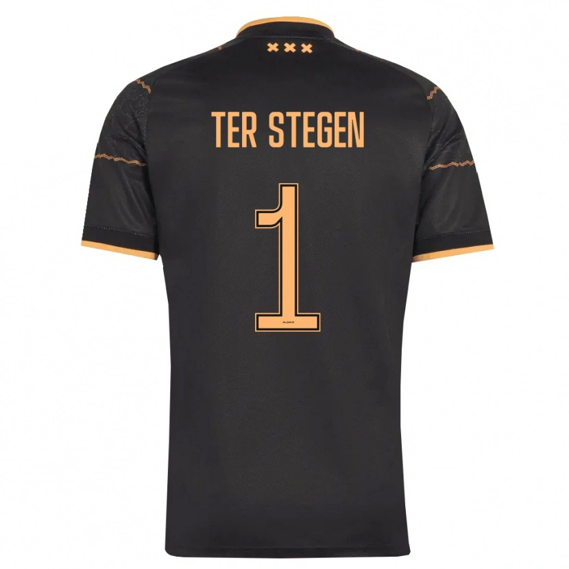 Danxen Kinder Marc-André Ter Stegen #1 Schwarz Orange Auswärtstrikot Trikot 2026/27 T-Shirt Schweiz