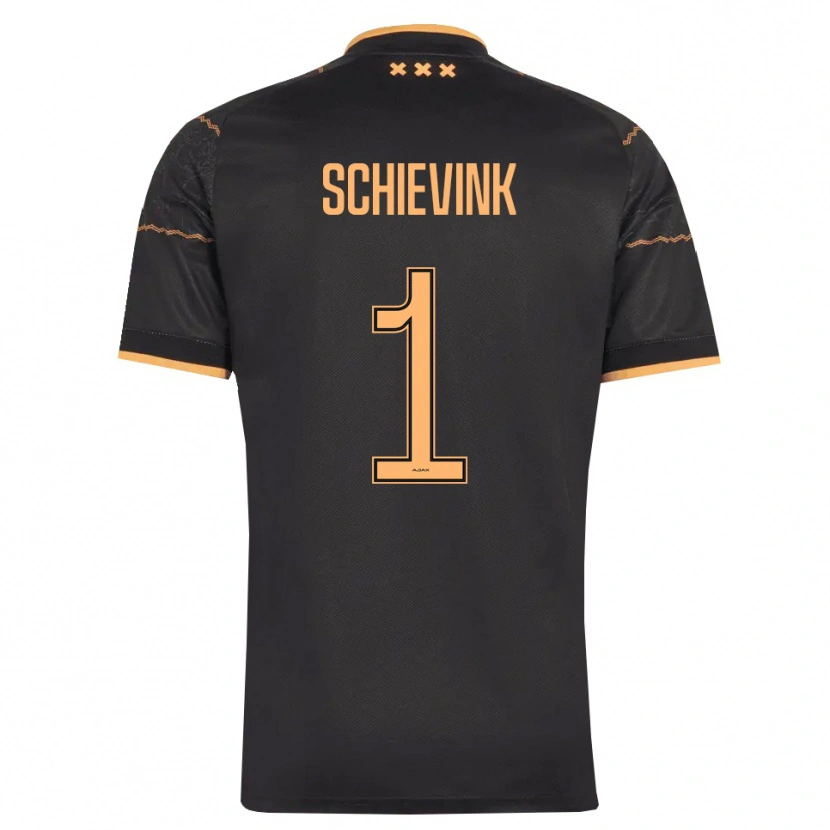 Danxen Kinder Floris Schievink #1 Schwarz Orange Auswärtstrikot Trikot 2026/27 T-Shirt Schweiz