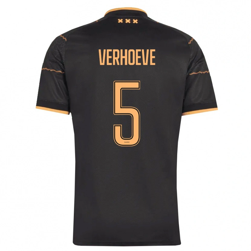 Danxen Kinder Soraya Verhoeve #5 Schwarz Orange Auswärtstrikot Trikot 2026/27 T-Shirt Schweiz