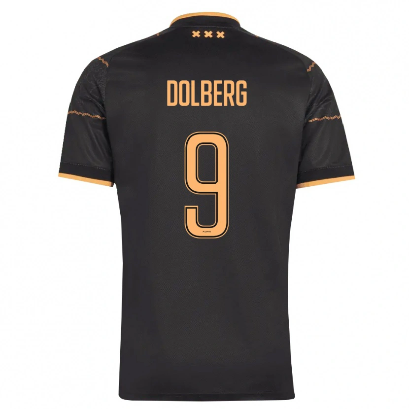 Danxen Kinder Kasper Dolberg #9 Schwarz Orange Auswärtstrikot Trikot 2026/27 T-Shirt Schweiz