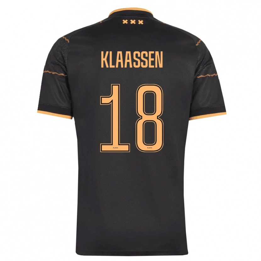 Danxen Kinder Davy Klaassen #18 Schwarz Orange Auswärtstrikot Trikot 2026/27 T-Shirt Schweiz