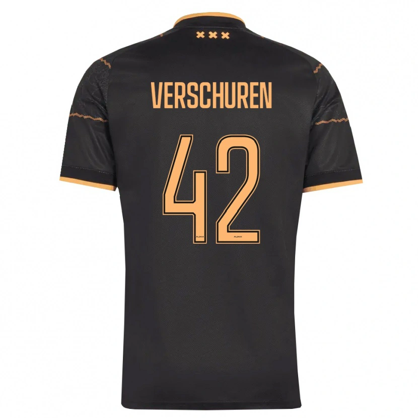 Danxen Kinder Nick Verschuren #42 Schwarz Orange Auswärtstrikot Trikot 2026/27 T-Shirt Schweiz