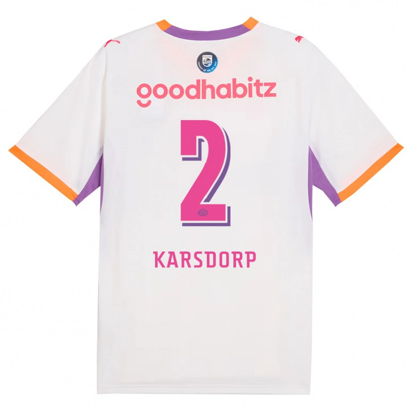 Danxen Kinder Rick Karsdorp #2 Weiß Violett Orange Auswärtstrikot Trikot 2026/27 T-Shirt Schweiz