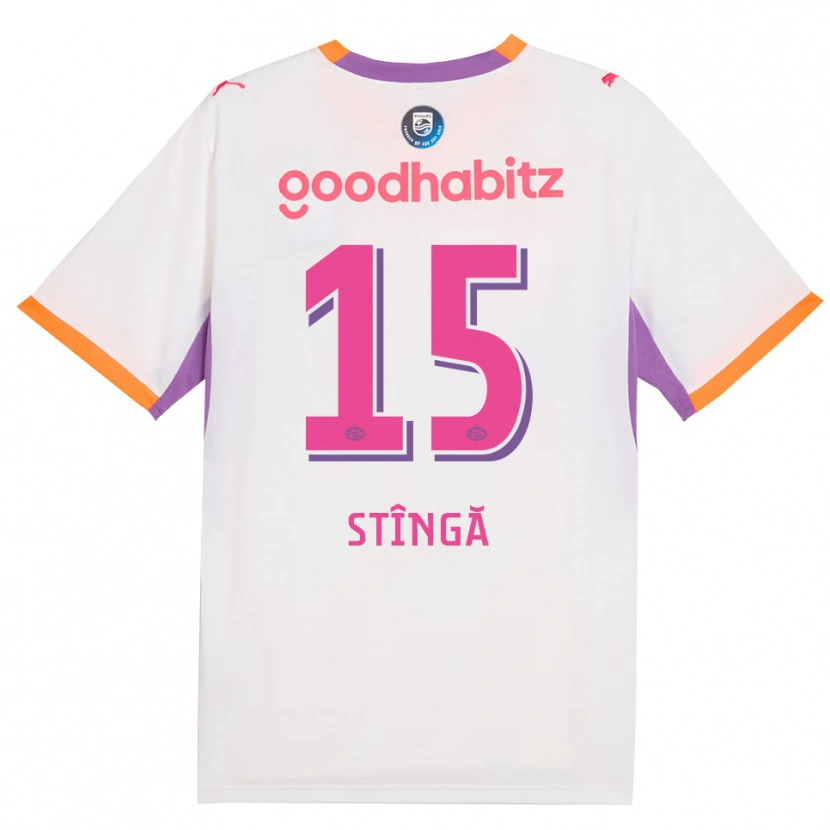 Danxen Kinder Lucas Stîngă #15 Weiß Violett Orange Auswärtstrikot Trikot 2026/27 T-Shirt Schweiz