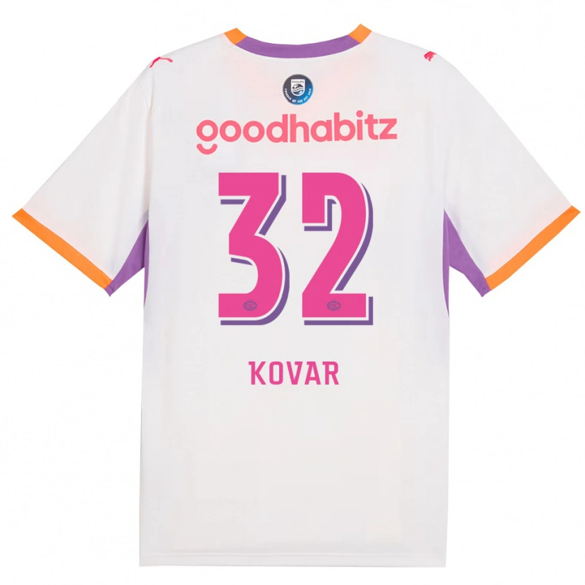 Danxen Kinder Matej Kovar #32 Weiß Violett Orange Auswärtstrikot Trikot 2026/27 T-Shirt Schweiz