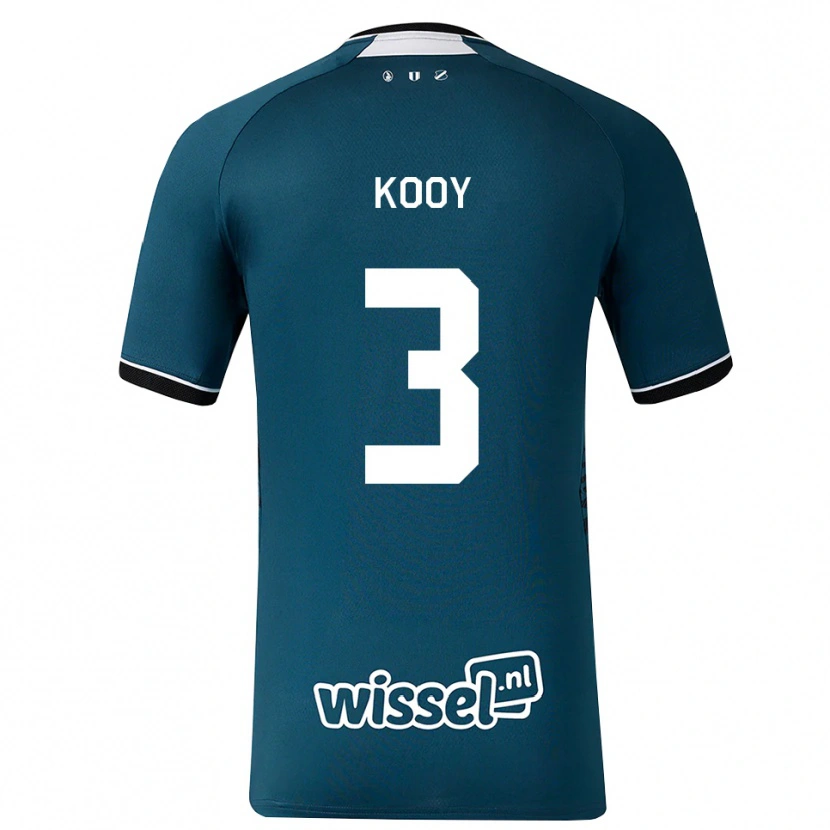 Danxen Kinder Wessel Kooy #3 Dunkelschiefergrau Weiß Auswärtstrikot Trikot 2026/27 T-Shirt Schweiz