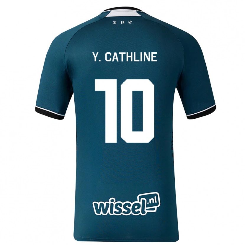 Danxen Kinder Yoann Cathline #10 Dunkelschiefergrau Weiß Auswärtstrikot Trikot 2026/27 T-Shirt Schweiz