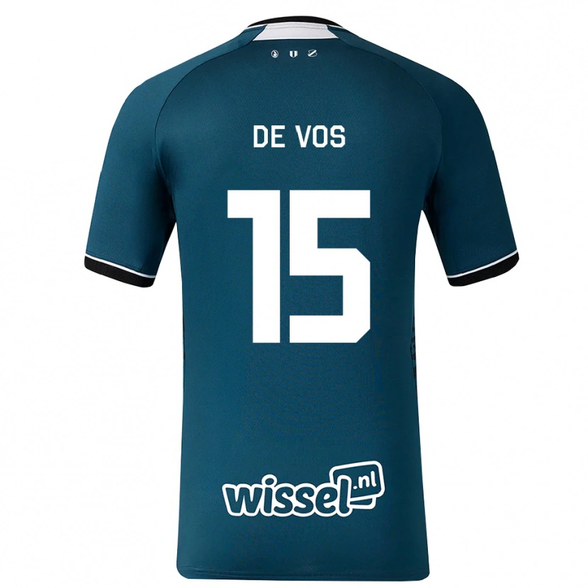 Danxen Kinder Nick De Vos #15 Dunkelschiefergrau Weiß Auswärtstrikot Trikot 2026/27 T-Shirt Schweiz