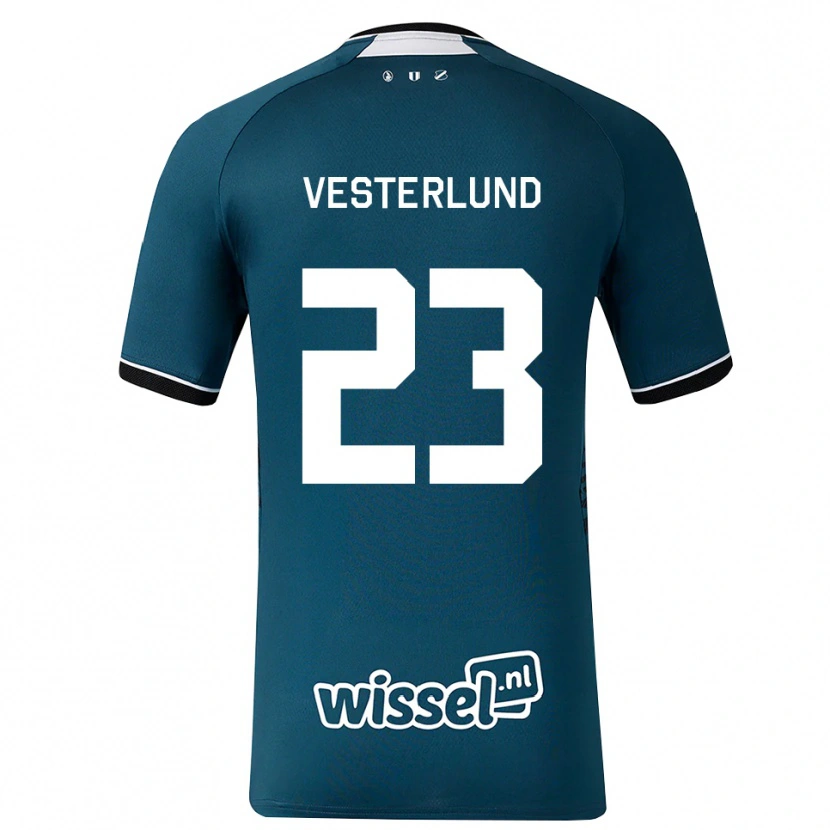Danxen Kinder Niklas Vesterlund #23 Dunkelschiefergrau Weiß Auswärtstrikot Trikot 2026/27 T-Shirt Schweiz