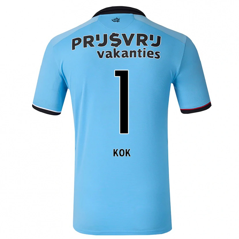 Danxen Kinder Stefan Kok #1 Tiefhimmelblau Schwarz Rot Auswärtstrikot Trikot 2026/27 T-Shirt Schweiz