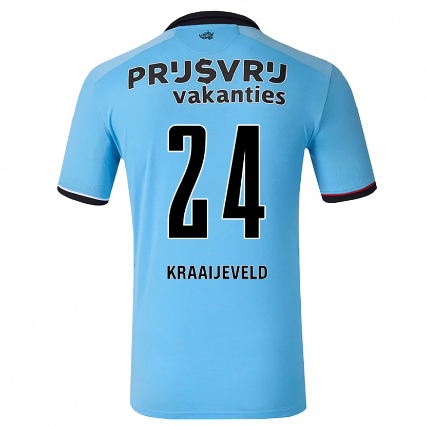 Danxen Kinder Thijs Kraaijeveld #24 Tiefhimmelblau Schwarz Rot Auswärtstrikot Trikot 2026/27 T-Shirt Schweiz