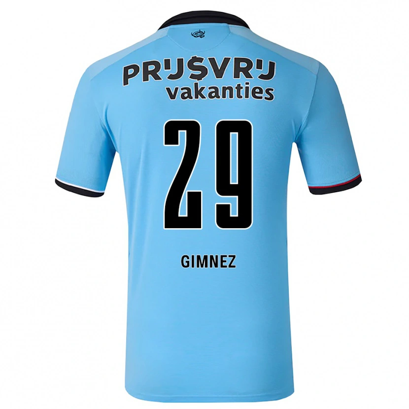 Danxen Kinder Santiago Gimnez #29 Tiefhimmelblau Schwarz Rot Auswärtstrikot Trikot 2026/27 T-Shirt Schweiz
