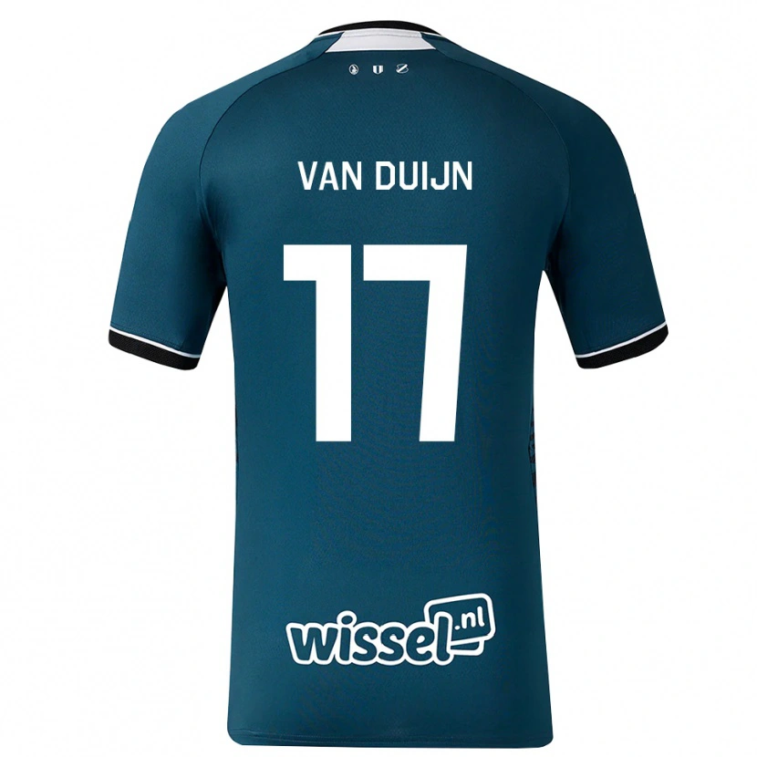 Danxen Kinder Sem Van Duijn #17 Dunkelschiefergrau Weiß Auswärtstrikot Trikot 2026/27 T-Shirt Schweiz