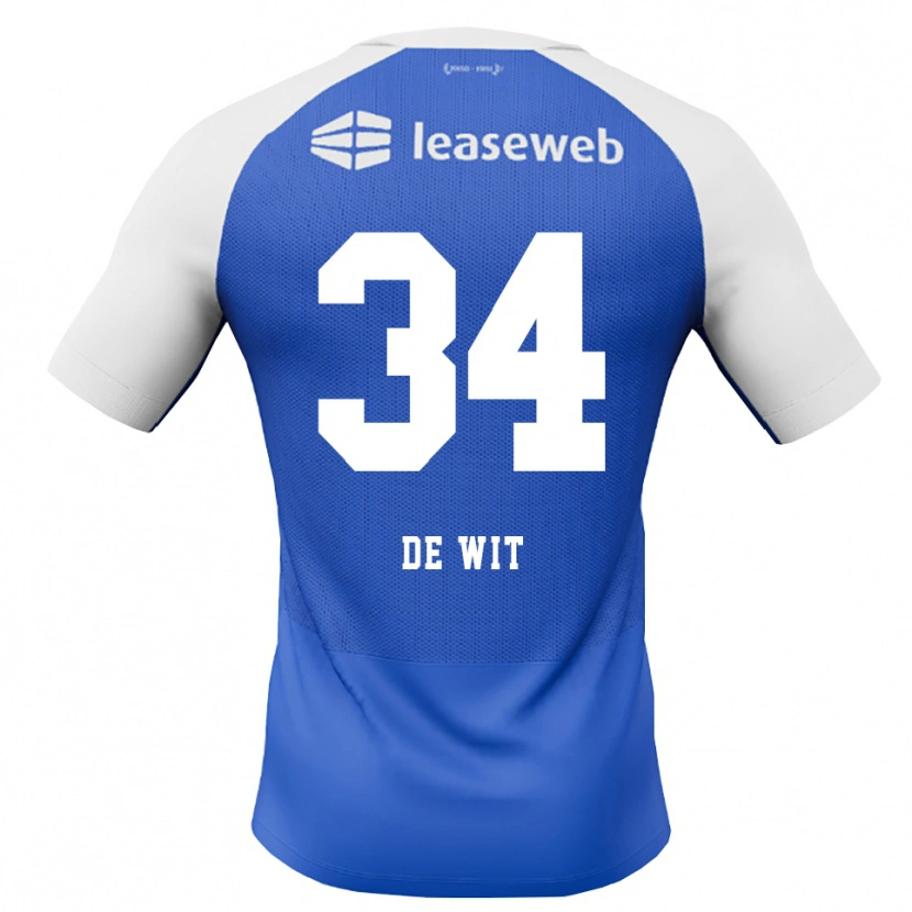 Danxen Kinder Mees De Wit #34 Himmelblau Rot Weiß Auswärtstrikot Trikot 2026/27 T-Shirt Schweiz