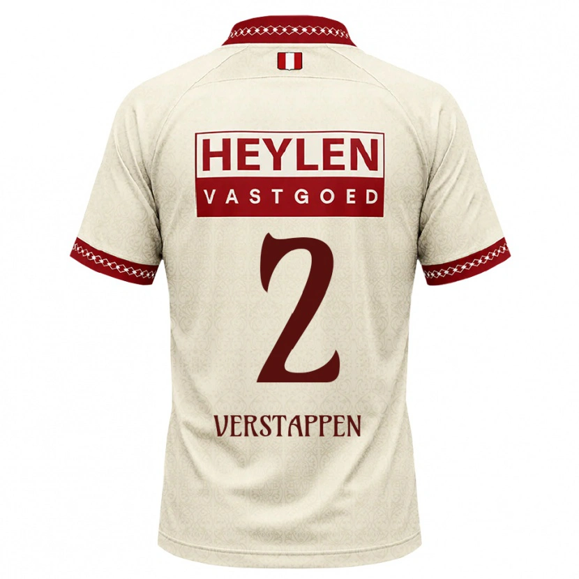 Danxen Kinder Jayden Verstappen #2 Beige Rot Auswärtstrikot Trikot 2026/27 T-Shirt Schweiz