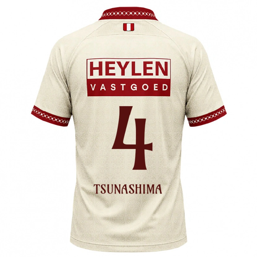 Danxen Kinder Yuto Tsunashima #4 Beige Rot Auswärtstrikot Trikot 2026/27 T-Shirt Schweiz