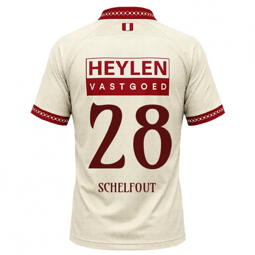 Danxen Kinder Luca Schelfhout #28 Beige Rot Auswärtstrikot Trikot 2026/27 T-Shirt Schweiz