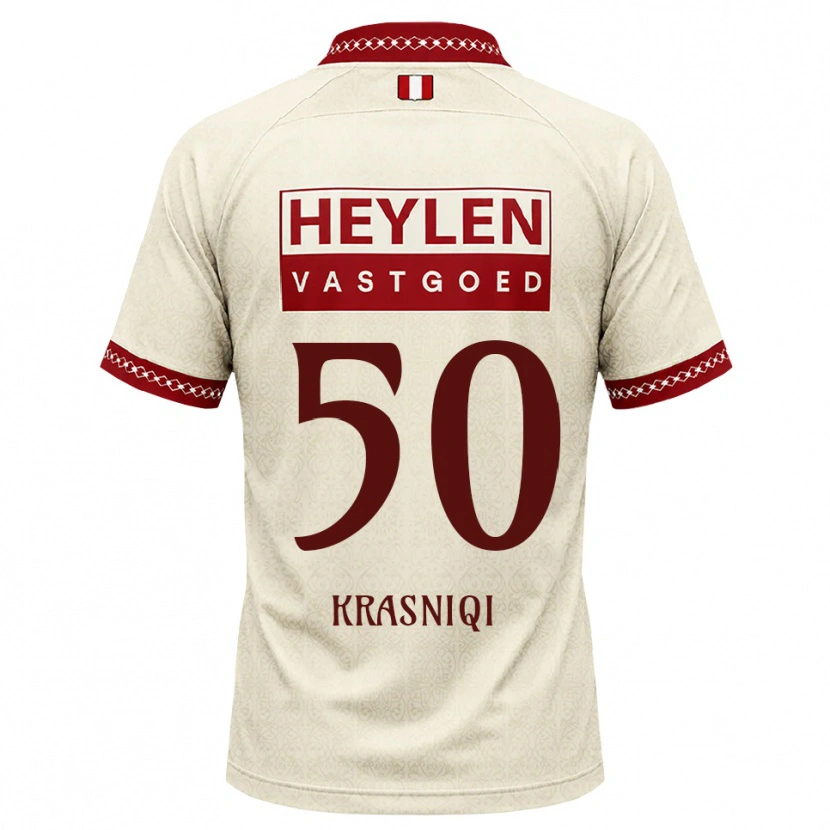 Danxen Kinder Laurit Krasniqi #50 Beige Rot Auswärtstrikot Trikot 2026/27 T-Shirt Schweiz