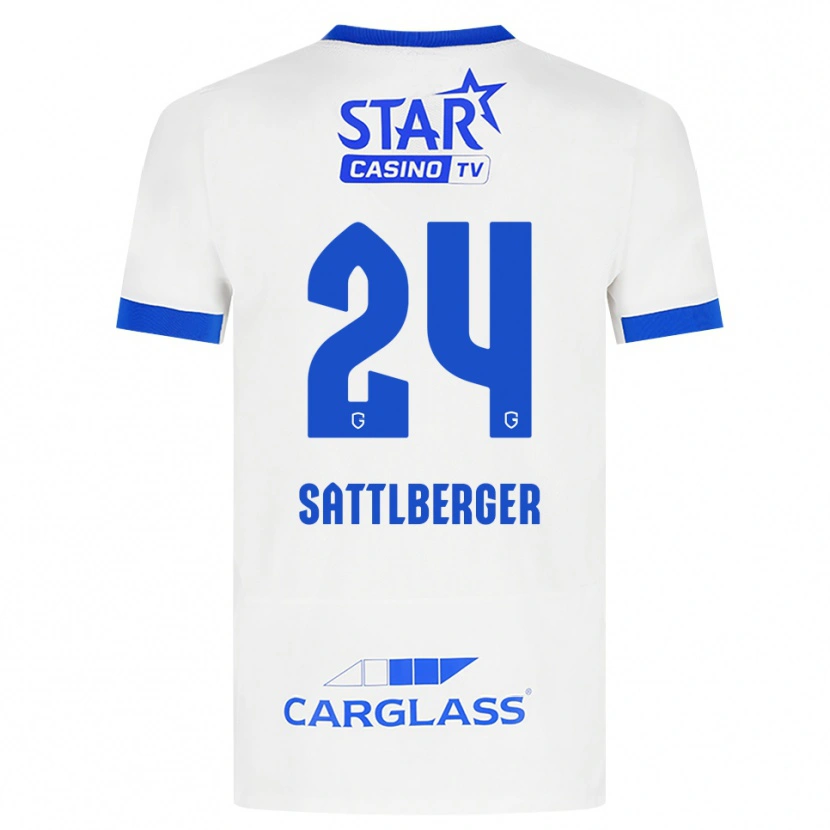 Danxen Kinder Nikolas Sattlberger #24 Weiß Blau Auswärtstrikot Trikot 2026/27 T-Shirt Schweiz