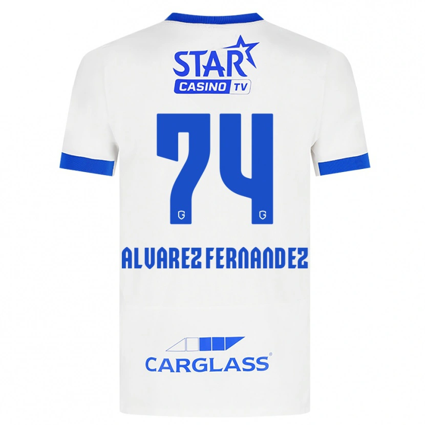 Danxen Kinder Loïc Alvarez Fernandez #74 Weiß Blau Auswärtstrikot Trikot 2026/27 T-Shirt Schweiz