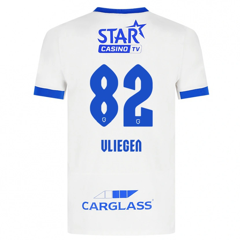 Danxen Kinder Olivier Vliegen #82 Weiß Blau Auswärtstrikot Trikot 2026/27 T-Shirt Schweiz