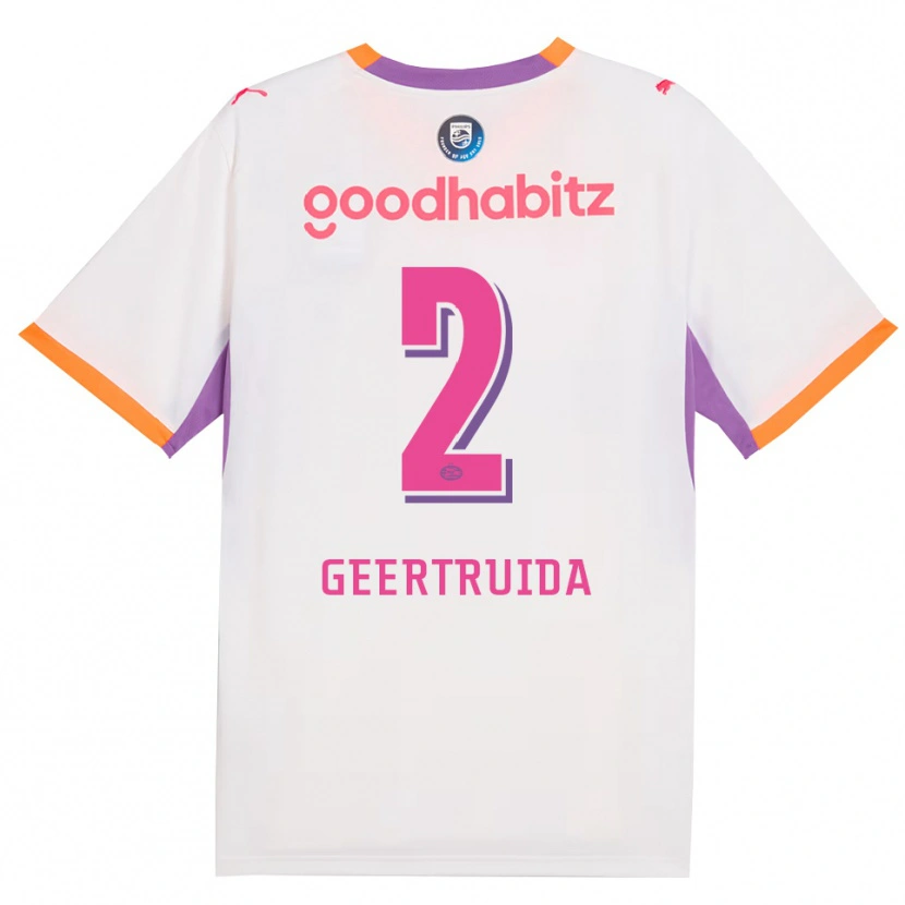 Danxen Kinder Lutsharel Geertruida #2 Weiß Violett Orange Auswärtstrikot Trikot 2026/27 T-Shirt Schweiz