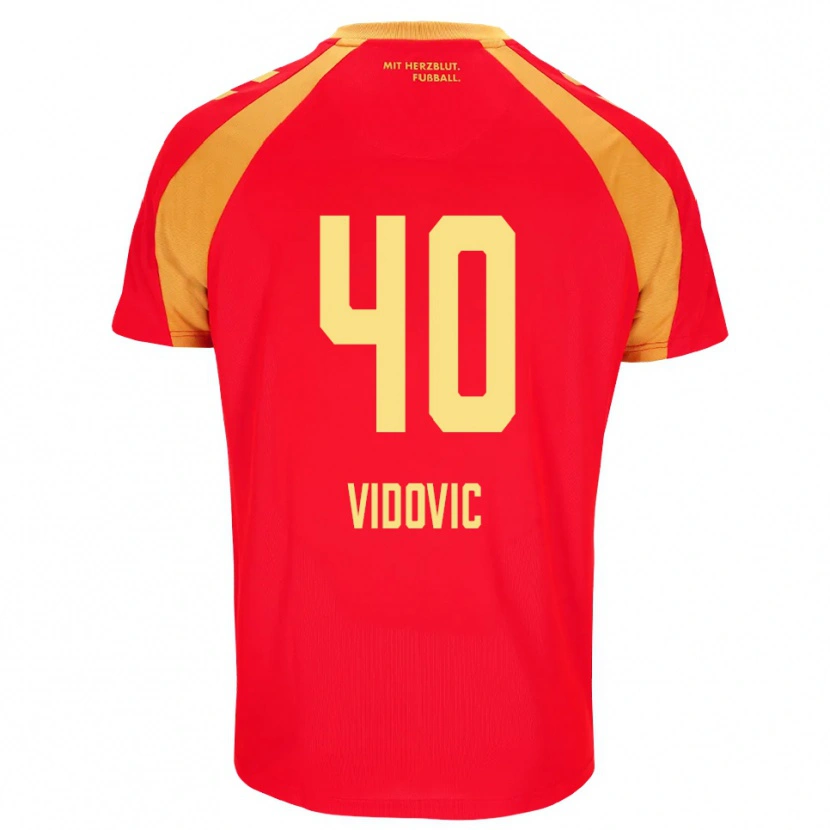 Danxen Kinder Gabriel Vidovic #40 Rot Orange Schwarz Auswärtstrikot Trikot 2026/27 T-Shirt Schweiz