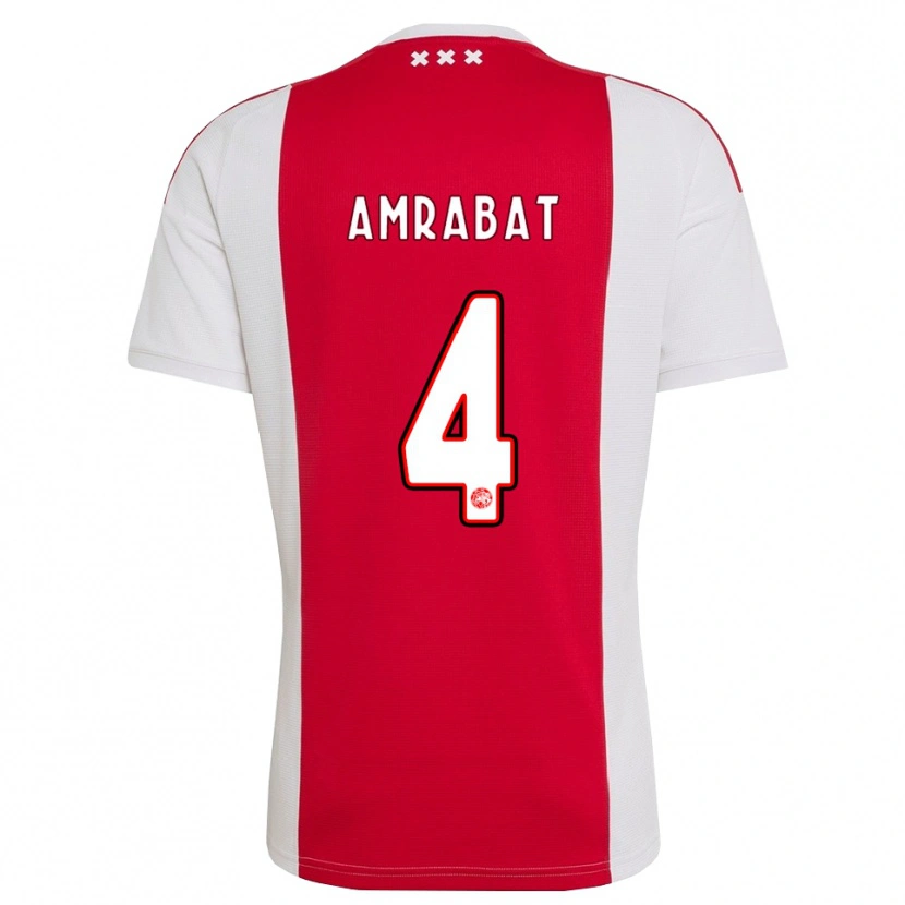 Danxen Kinder Sofyan Amrabat #4 Rot Weiß Gelb Heimtrikot Trikot 2026/27 T-Shirt Schweiz