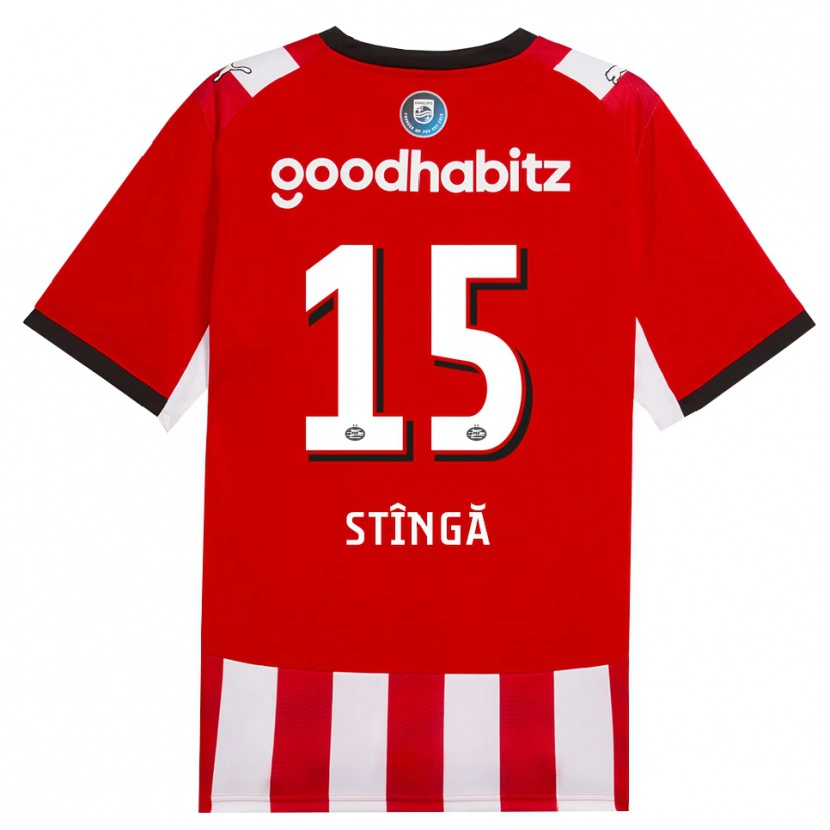 Danxen Herren Lucas Stîngă #15 Rot Weiß Schwarz Heimtrikot Trikot 2026/27 T-Shirt Schweiz