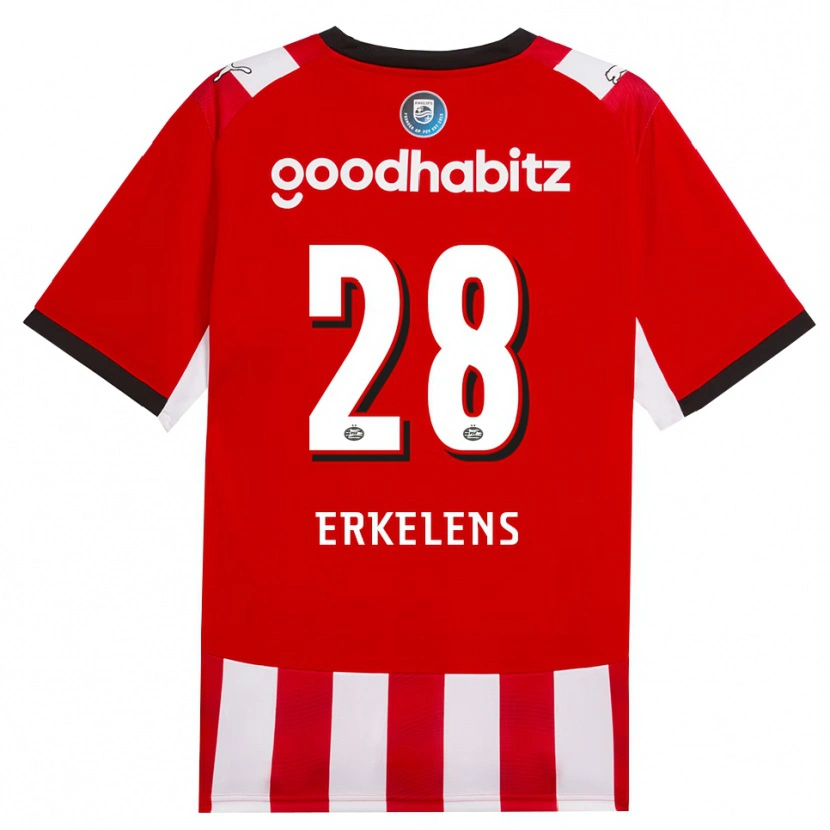 Danxen Herren Kwint Erkelens #28 Rot Weiß Schwarz Heimtrikot Trikot 2026/27 T-Shirt Schweiz
