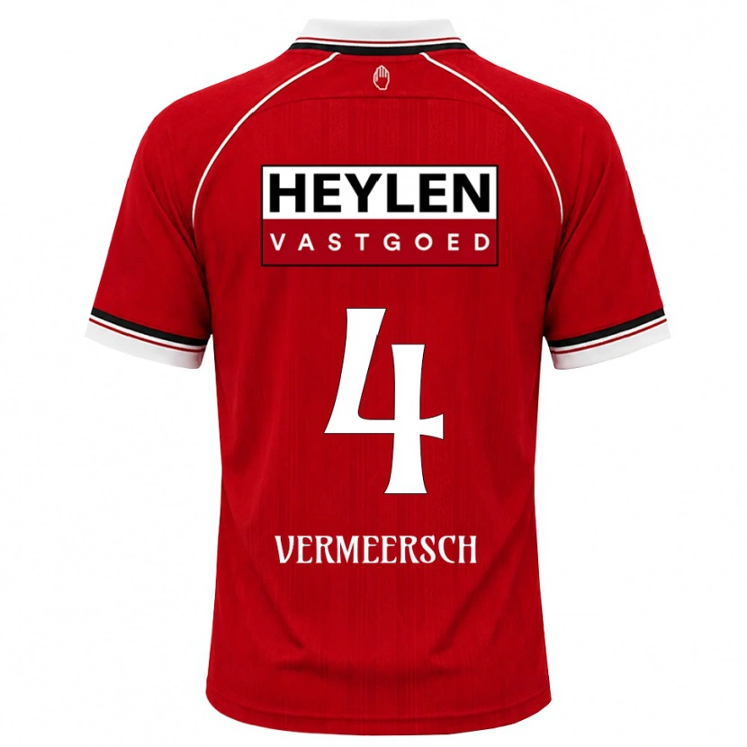 Danxen Herren Ryan Vermeersch #4 Rot Weiß Schwarz Heimtrikot Trikot 2026/27 T-Shirt Schweiz