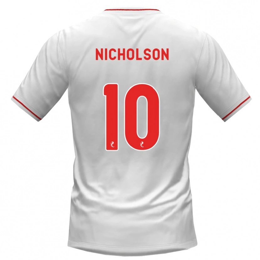 Danxen Herren Sam Nicholson #10 Weiß Rot Auswärtstrikot Trikot 2026/27 T-Shirt Schweiz
