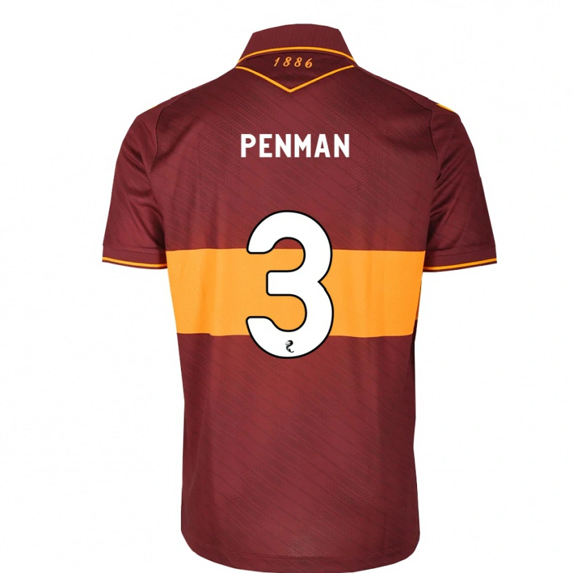 Danxen Herren Jenna Penman #3 Orange Maroon Auswärtstrikot Trikot 2026/27 T-Shirt Schweiz
