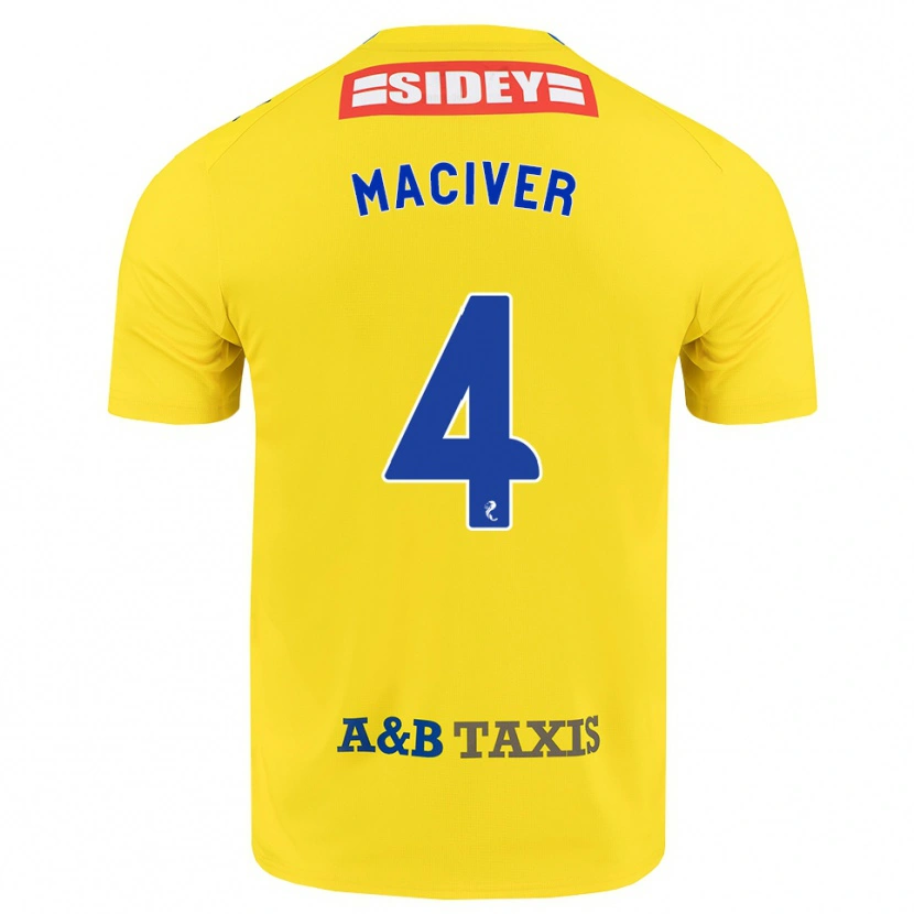 Danxen Herren Ellie Maciver #4 Gelb Blau Schwarz Auswärtstrikot Trikot 2026/27 T-Shirt Schweiz