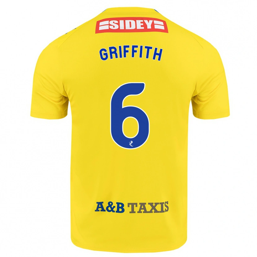 Danxen Herren Víctor Griffith #6 Gelb Blau Schwarz Auswärtstrikot Trikot 2026/27 T-Shirt Schweiz