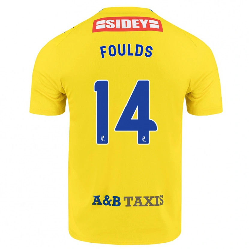 Danxen Herren Matty Foulds #14 Gelb Blau Schwarz Auswärtstrikot Trikot 2026/27 T-Shirt Schweiz