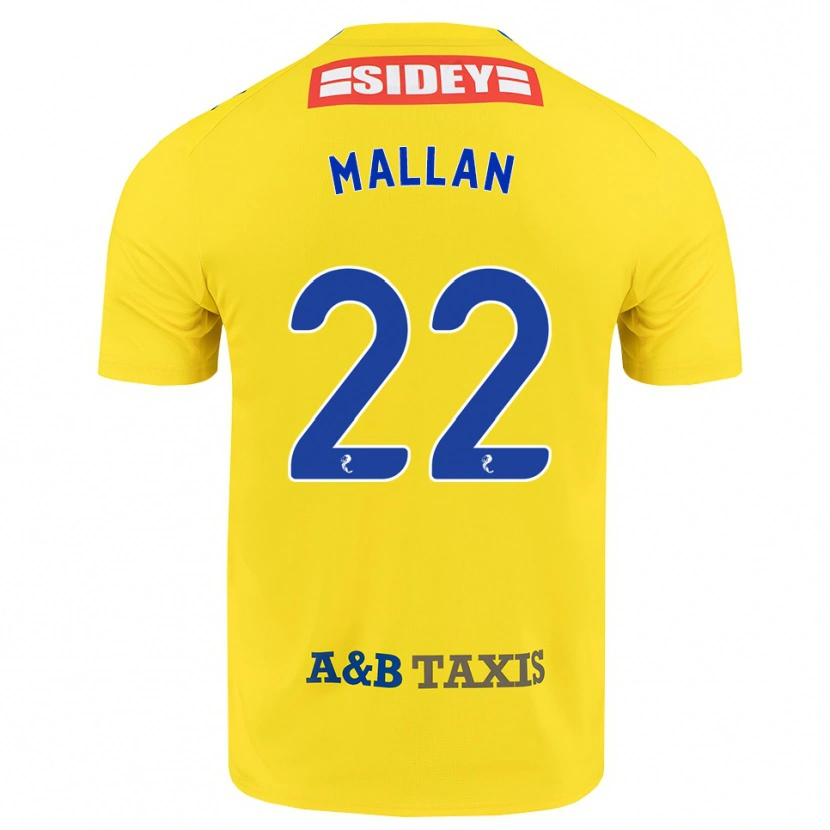 Danxen Herren Stevie Mallan #22 Gelb Blau Schwarz Auswärtstrikot Trikot 2026/27 T-Shirt Schweiz