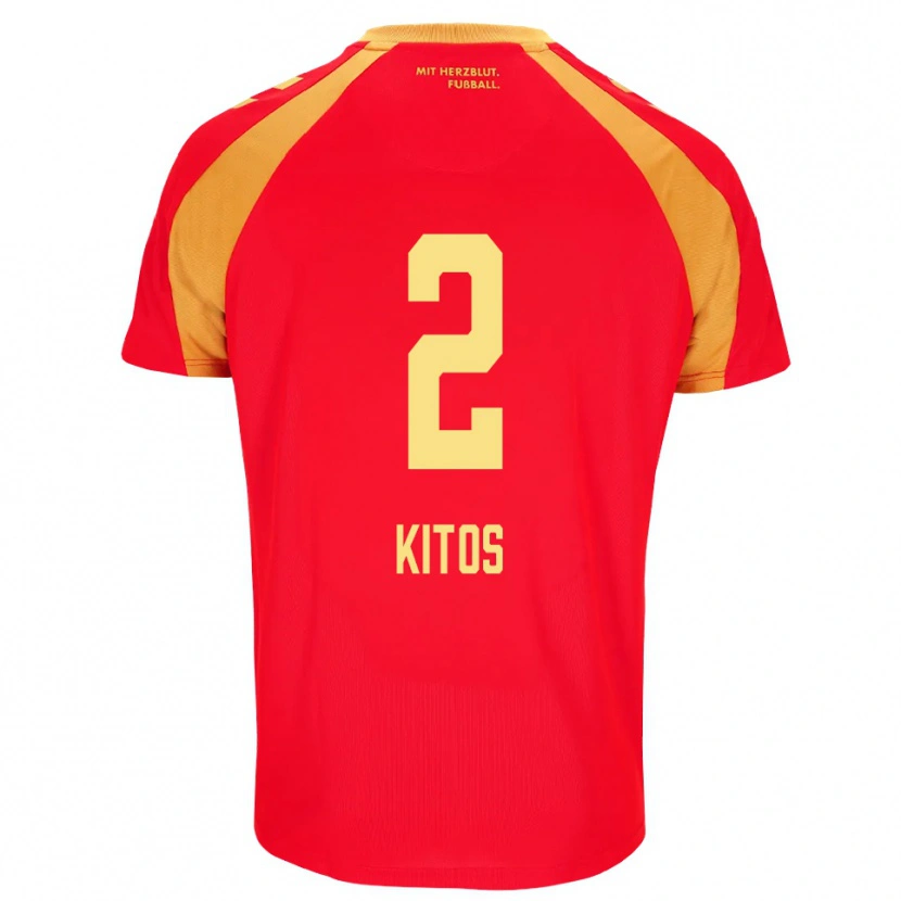 Danxen Herren Anastasios Kitos #2 Rot Orange Schwarz Auswärtstrikot Trikot 2026/27 T-Shirt Schweiz
