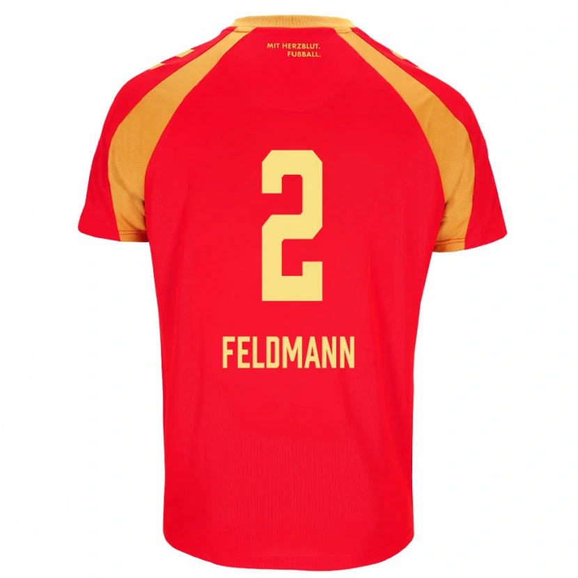 Danxen Herren Ole Feldmann #2 Rot Orange Schwarz Auswärtstrikot Trikot 2026/27 T-Shirt Schweiz