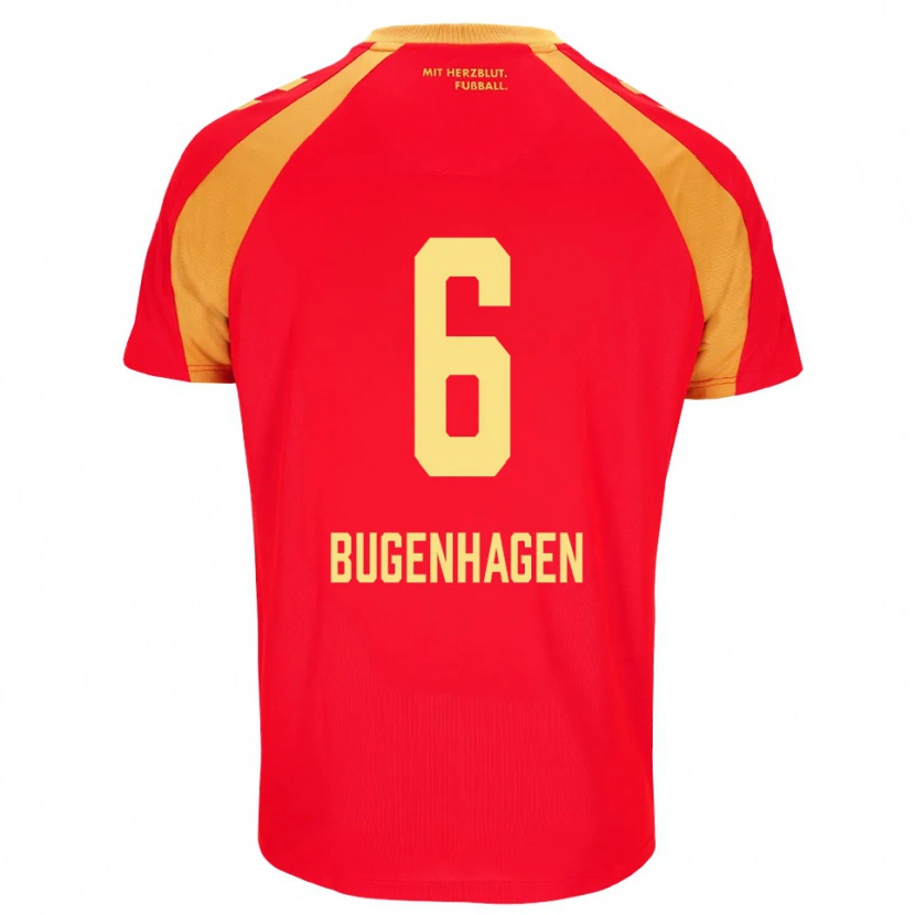 Danxen Herren Julius Bugenhagen #6 Rot Orange Schwarz Auswärtstrikot Trikot 2026/27 T-Shirt Schweiz