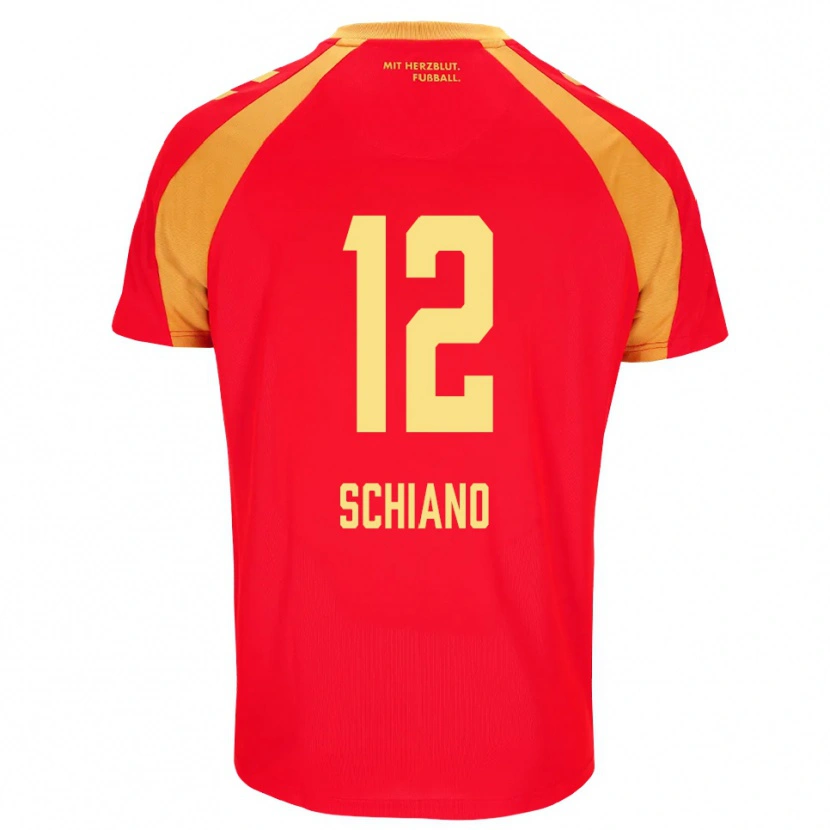 Danxen Herren Damiano Schiano #12 Rot Orange Schwarz Auswärtstrikot Trikot 2026/27 T-Shirt Schweiz