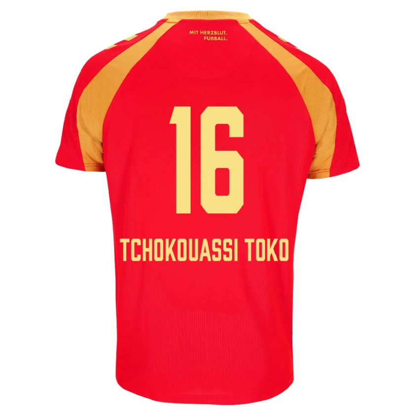 Danxen Herren Daryl Tchokouassi Toko #16 Rot Orange Schwarz Auswärtstrikot Trikot 2026/27 T-Shirt Schweiz