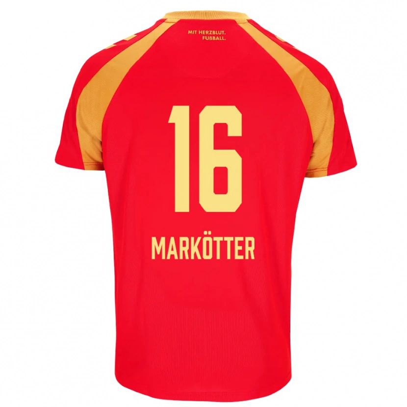 Danxen Herren Jonah Markötter #16 Rot Orange Schwarz Auswärtstrikot Trikot 2026/27 T-Shirt Schweiz